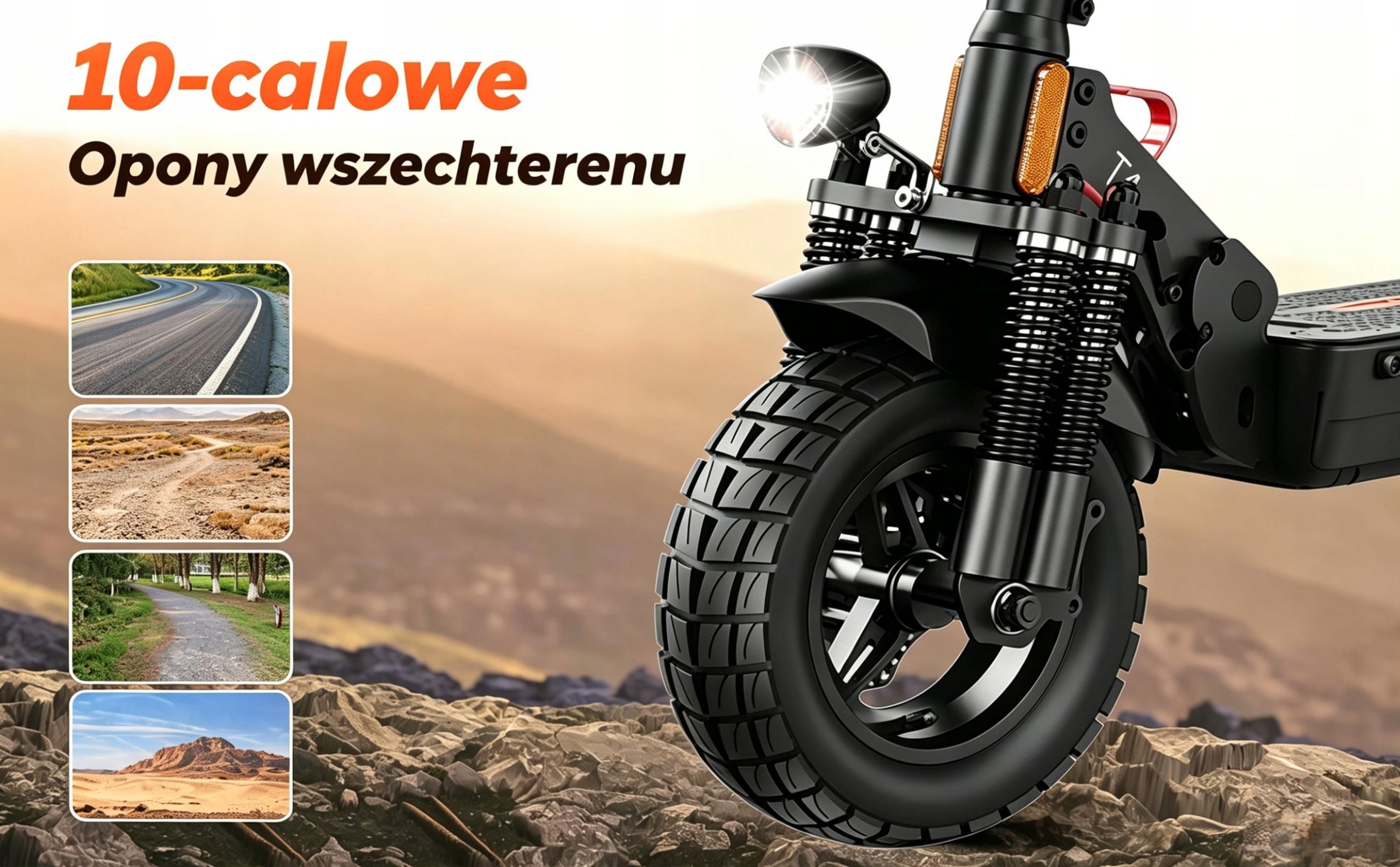 Składany Hulajnoga elektryczna dla dorosłych 500W 600Wh 10" E-scooter Color black