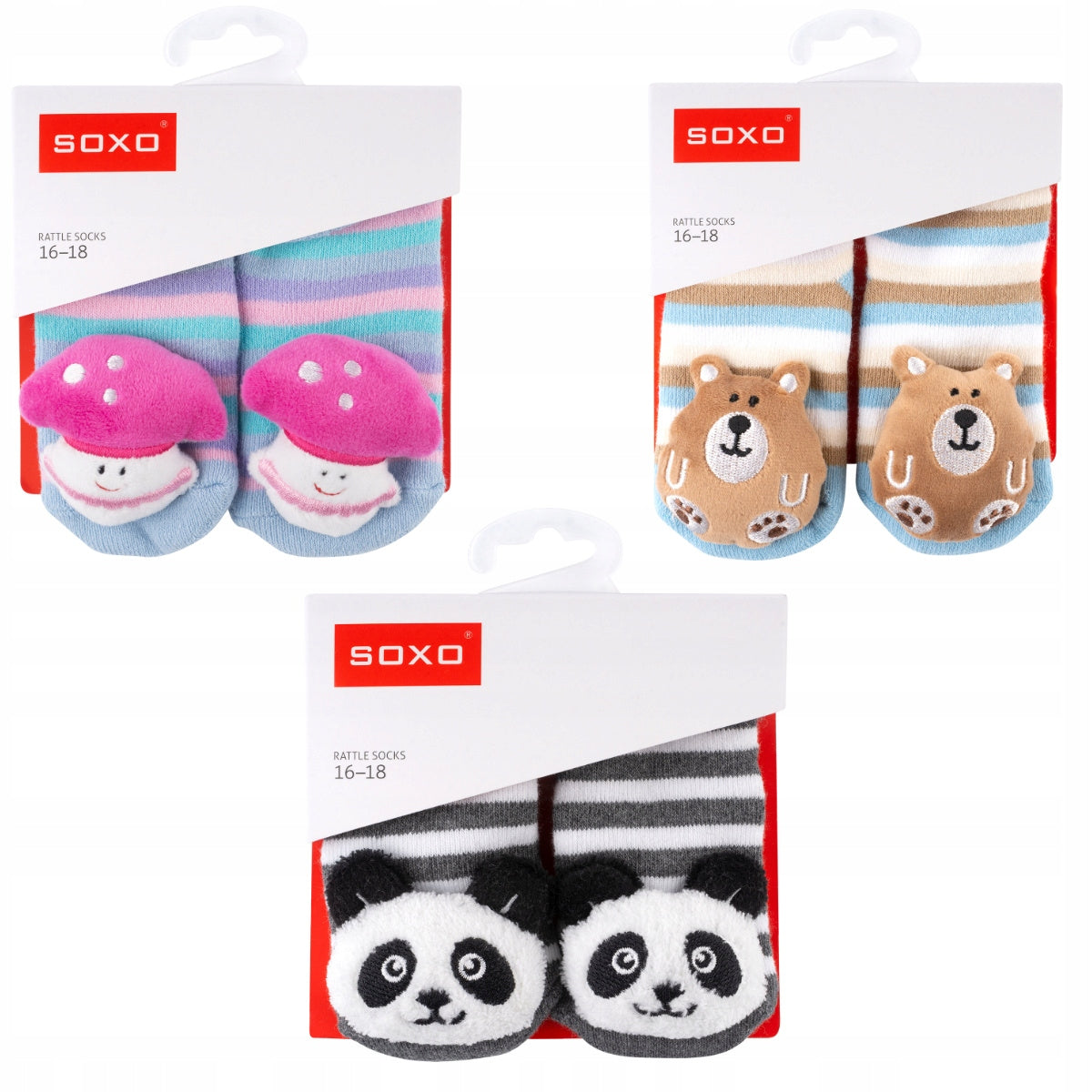 Kojinių rinkinys kūdikiams Soxo, rožinis, 3 vnt.