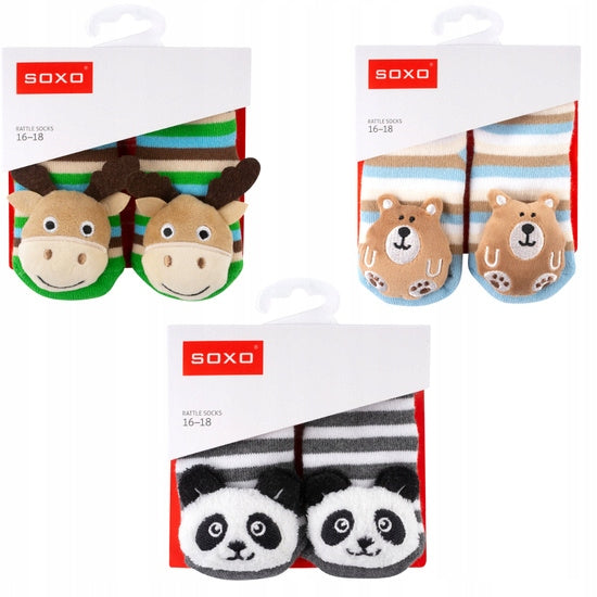 Kojinių rinkinys kūdikiams Soxo, įvairių spalvų, 3 vnt.