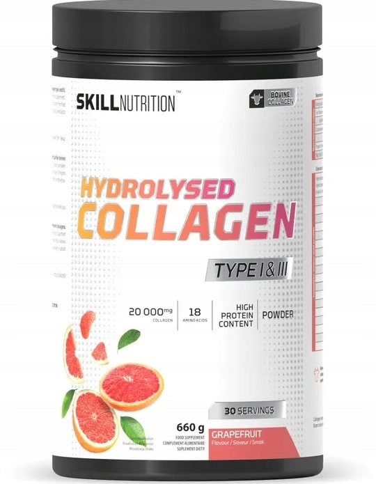 Skill Collagen Hydrolyzed 660g TYPE I and III Collagen Peptides Amino Acids