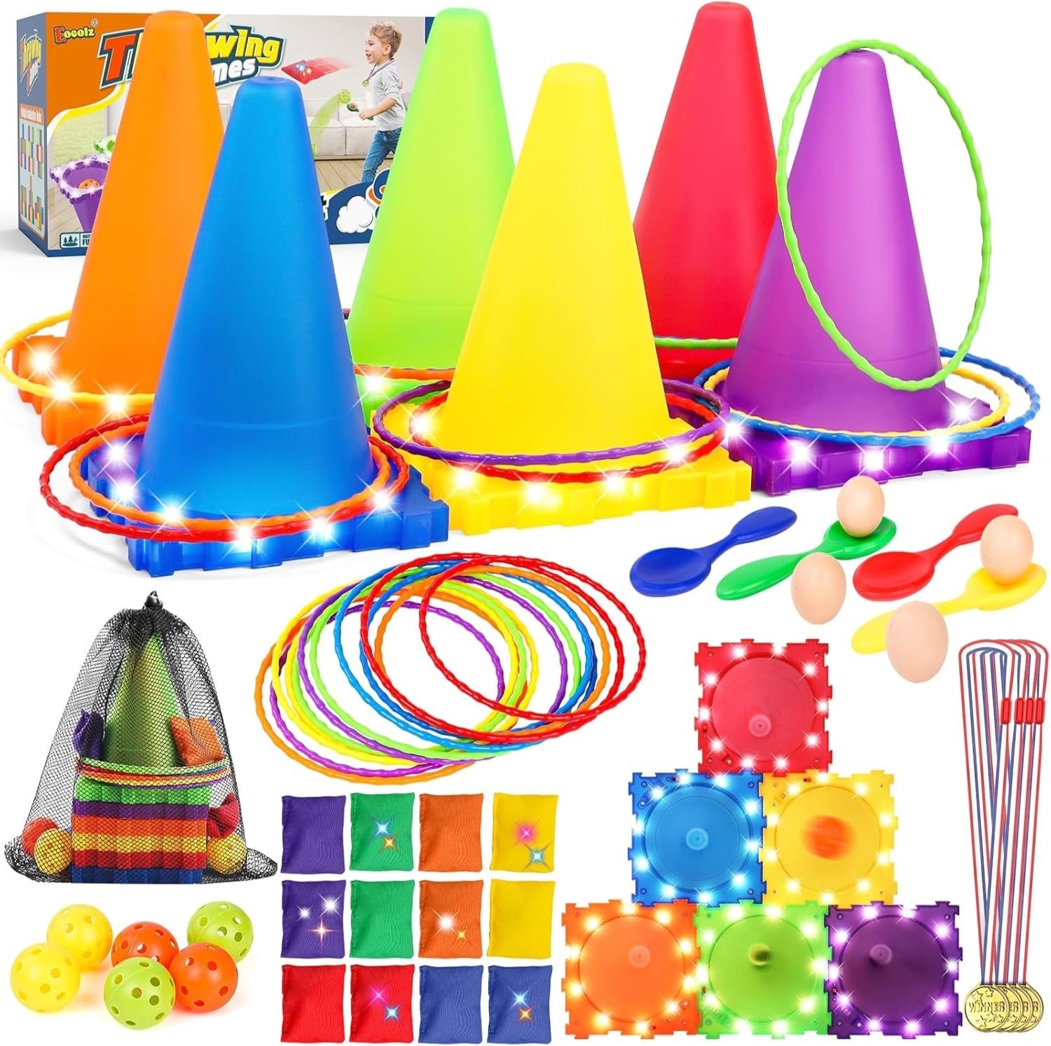 Skill Game Movement Set Training Sticks Ringo Pouches Hoops