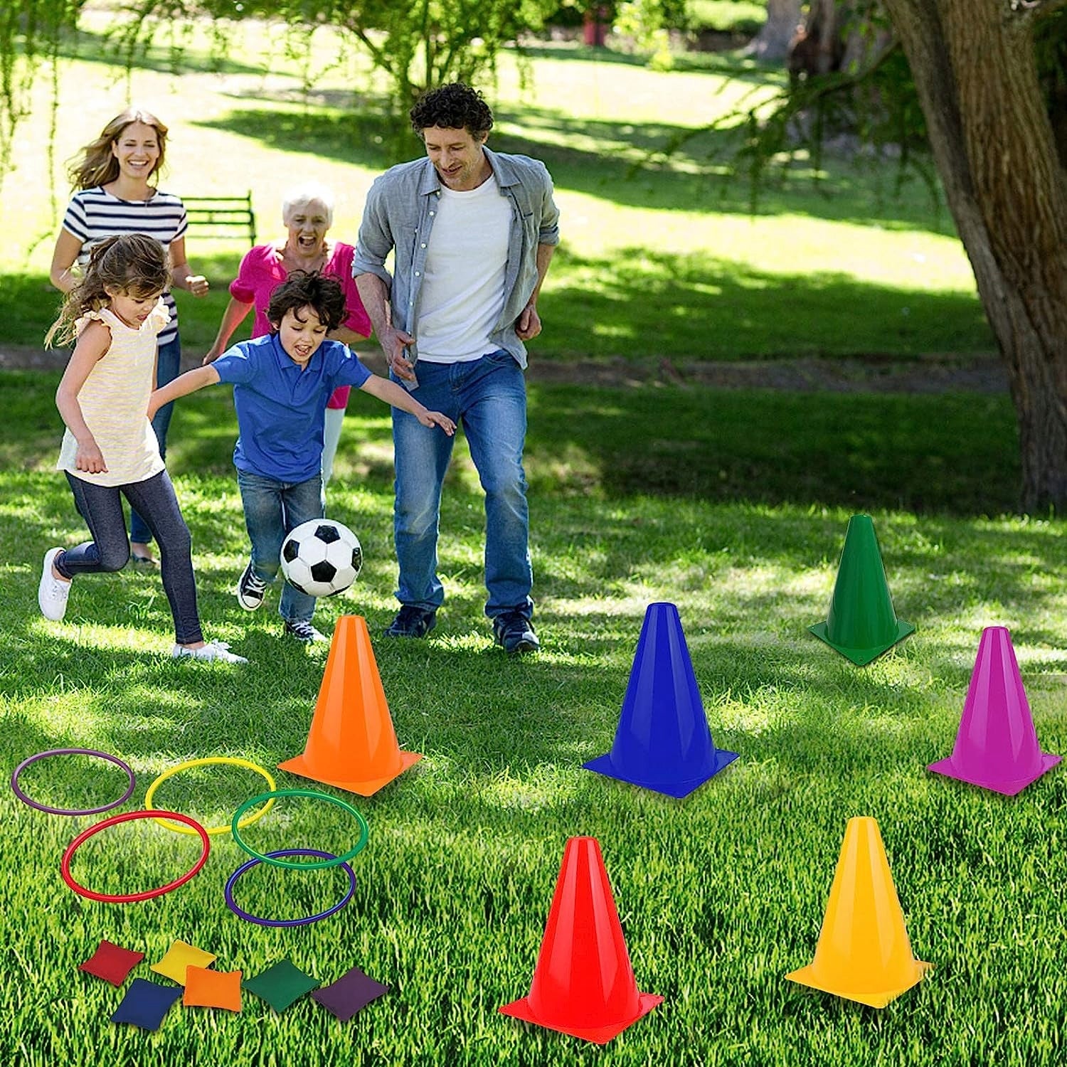 Skill Game Training Cones Ringo Pouches Hoops Catch Ball Manufacturer code Gra Ogrodowa Towarzyska dla Dzieci na Dwór