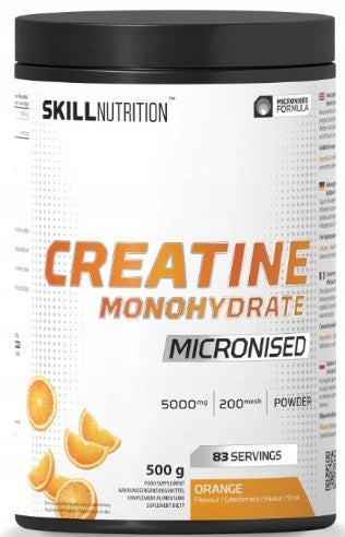 Skill Nutrition Creatine Monohydrate - Orange Flavored Creatine Powder - 500g