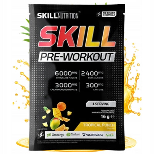Skill Nutrition Pre-workout Tropical Punch 16 g Sample Creatine Alanine