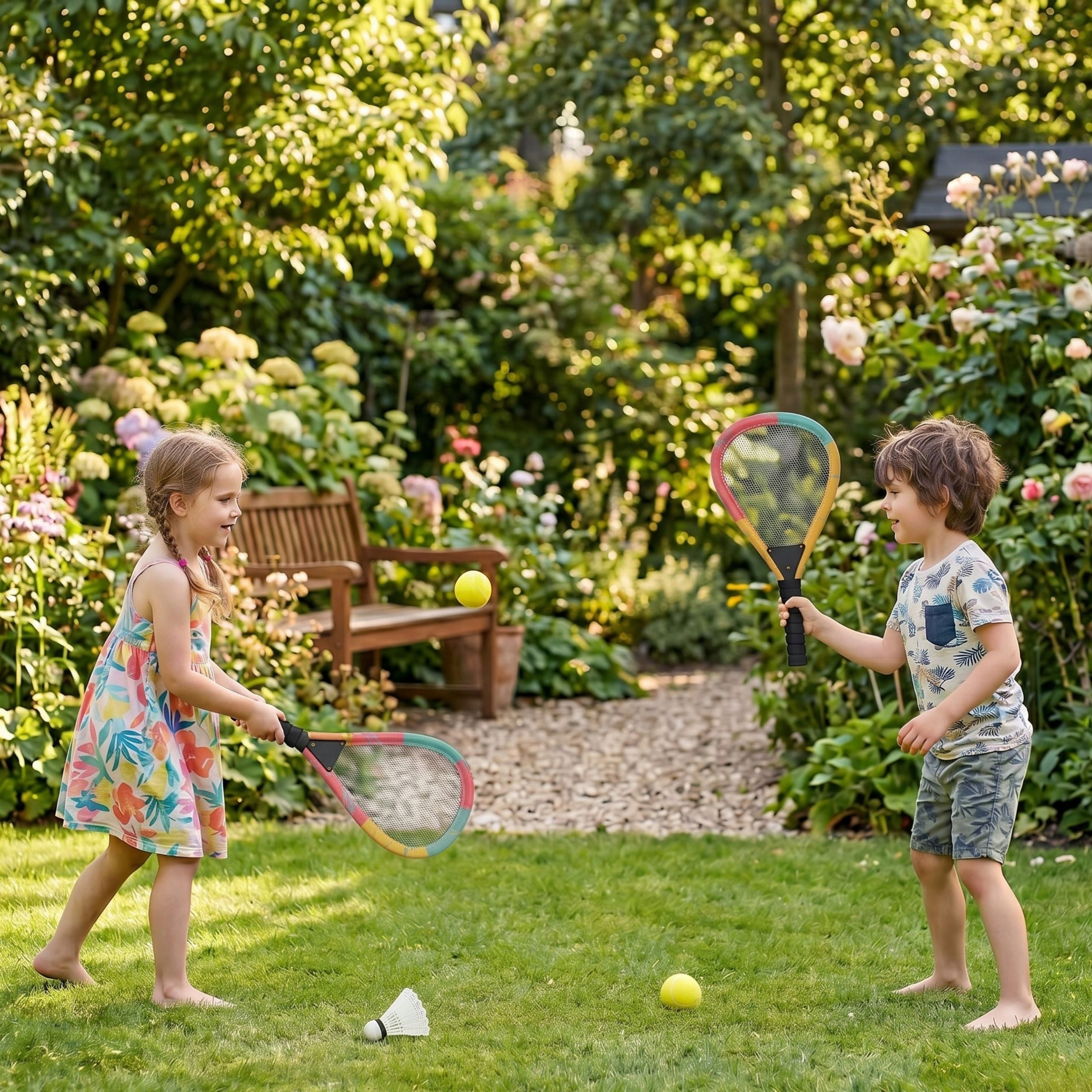 Skill game paddle racket set with ball and shuttlecock for children 3 4 5 Manufacturer code Gra zręcznościowa paletki rakietki piłeczka