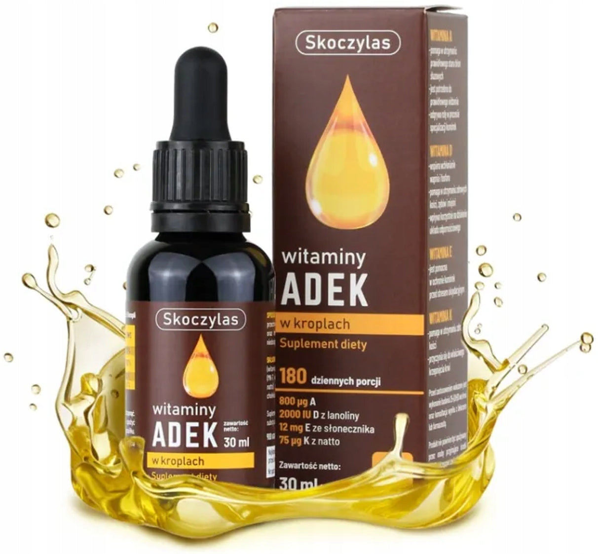 Skoczylas ADEK Vitamin A D3 E K2 MK-7 drops 30ml