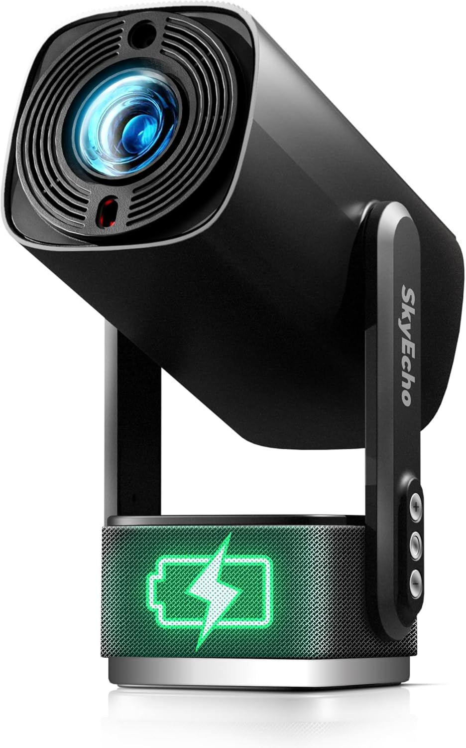 SkyEcho Mini Projector 350ANSI Lumens 1080P Built in Battery-Black