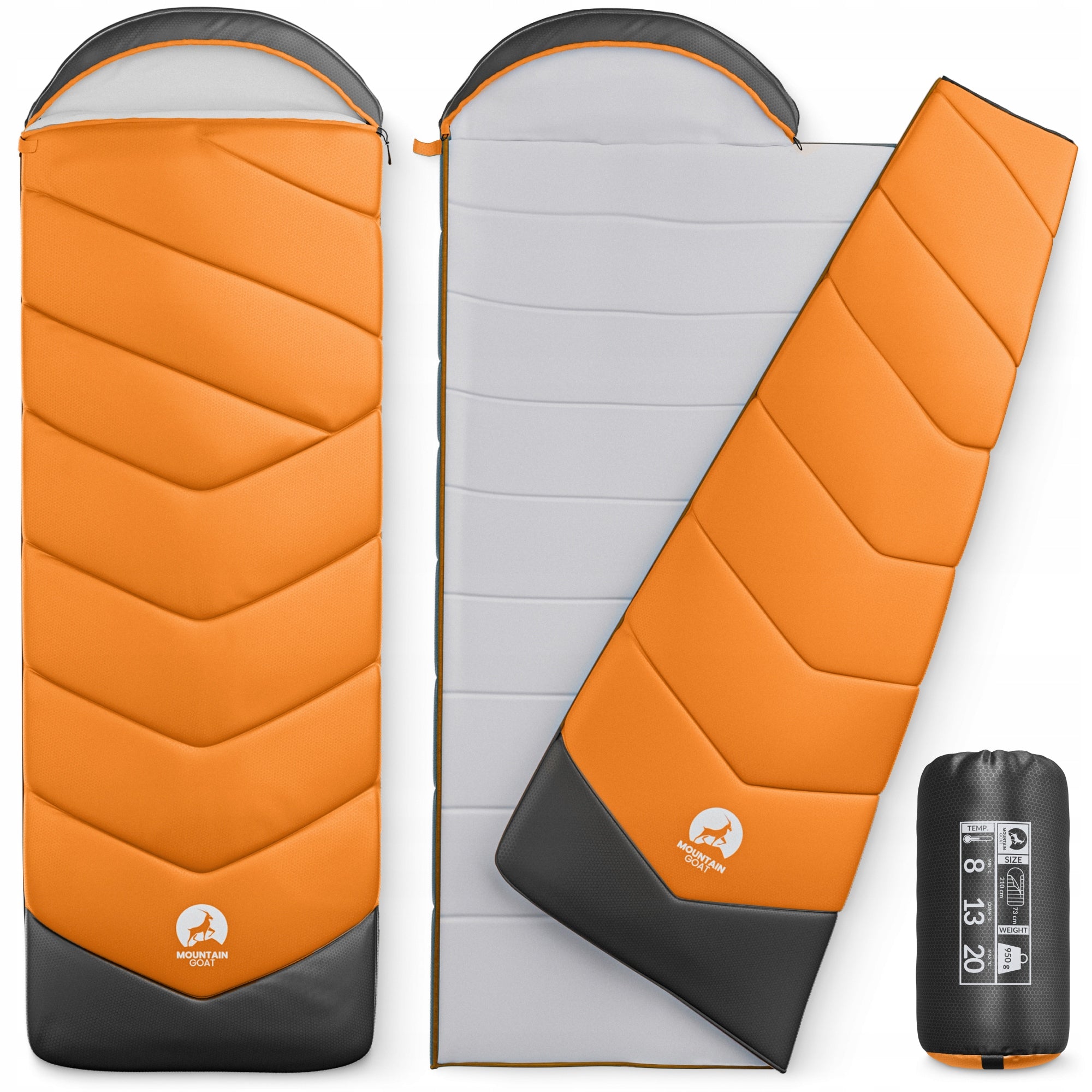 Sleeping Bag Tourist Quilt With Hood 2in1 Lightweight 950g Warm Summer Cover