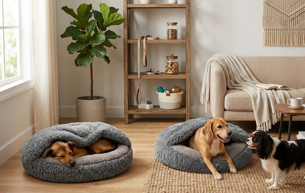 Sleeping bag bed 80 cm – for dog and cat Warm, round. Shaggy / Boucle Brand Odol-Plusz