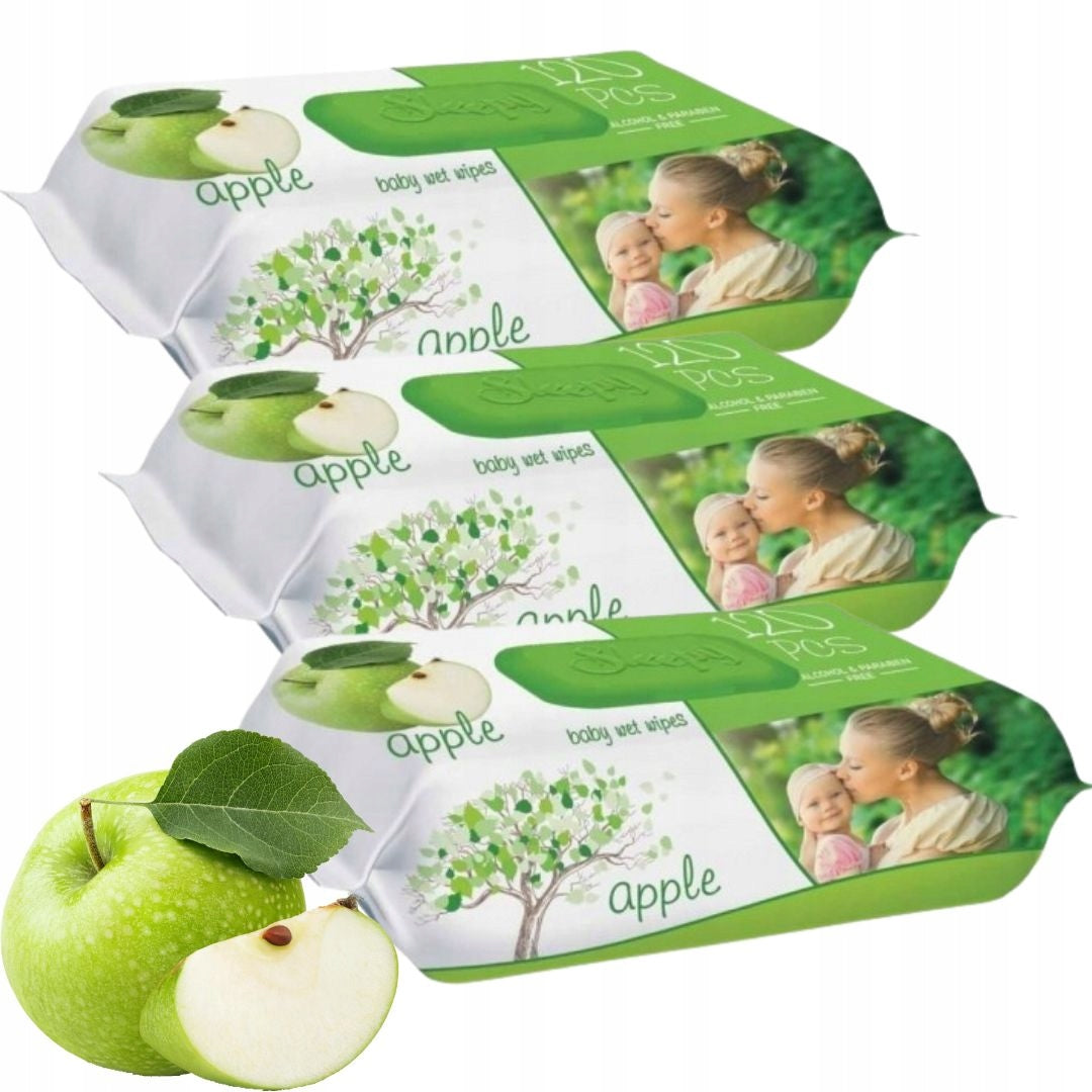 Sleepy Wet wipes for children APPLE 3x120pcs