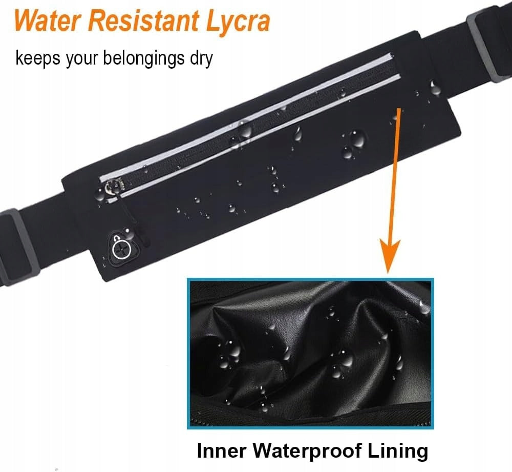 Slim Running Belt, Phone Holder Waist Pack for Workout Fits All phones Color black