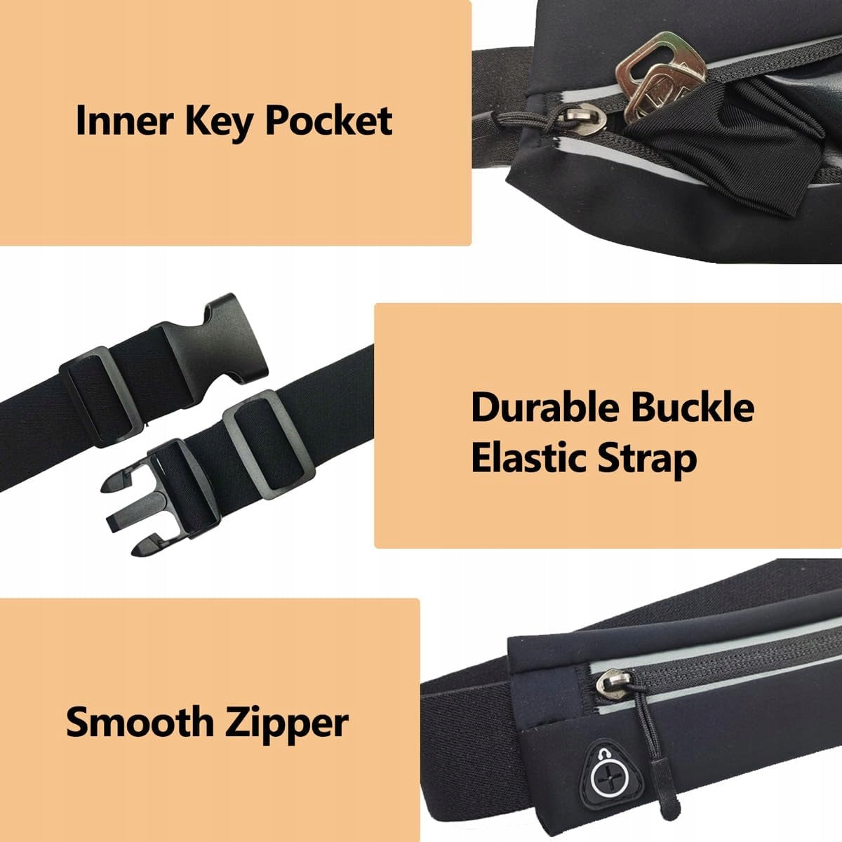 Slim Running Belt, Phone Holder Waist Pack for Workout Fits All phones Model 1