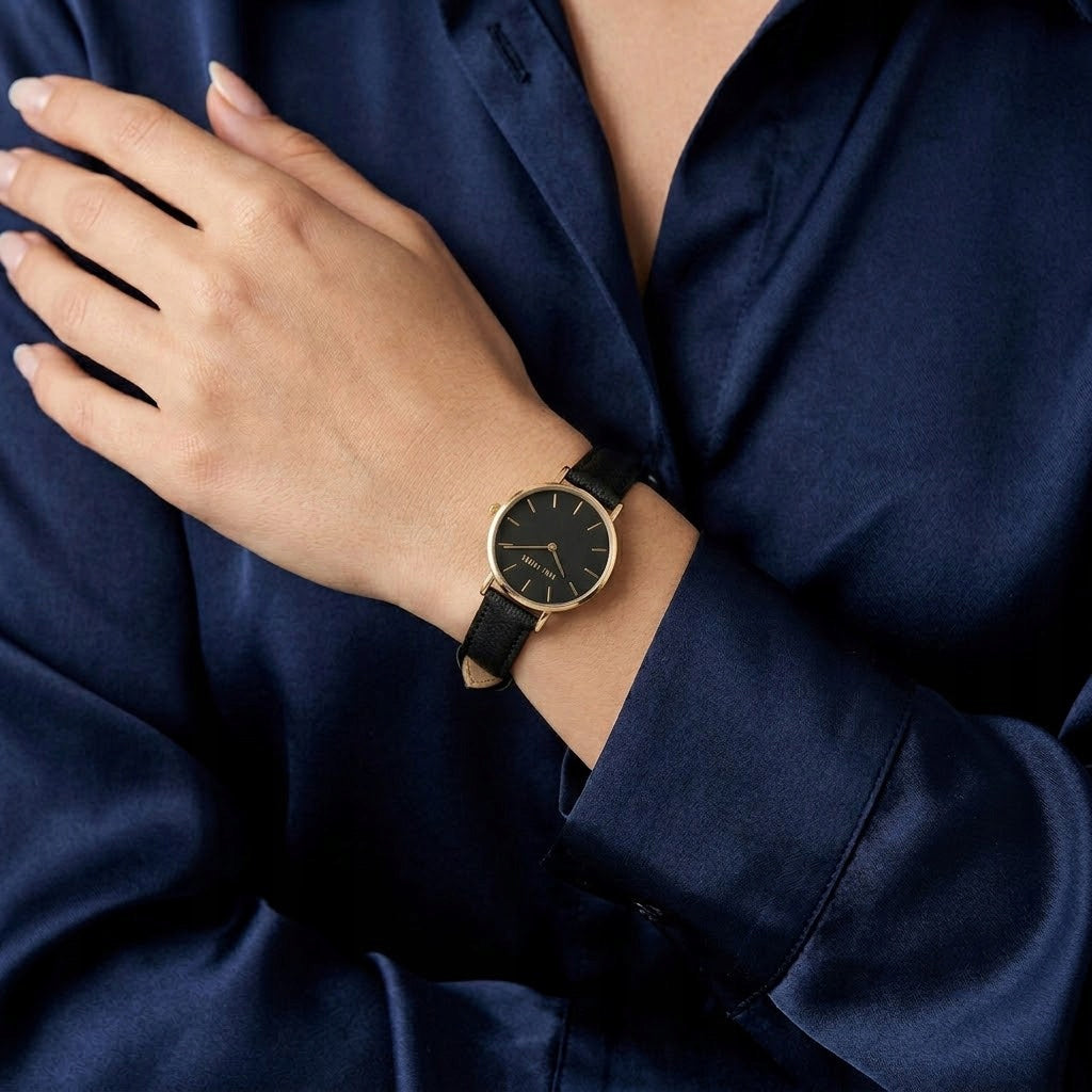 Slim and subtle women's watch Paul Lorens SALIVA genuine leather +ENGRAVING Packaging status original