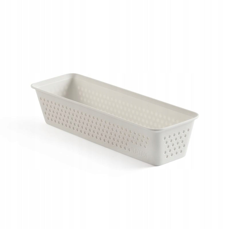 Slim organizer basket for a drawer, desk, living room, kitchen, white EAN (GTIN) 8411801238493