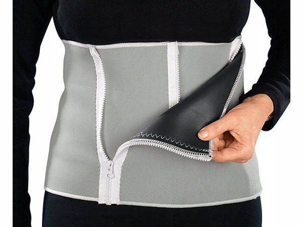 Slimming belt with zipper UNIVERSAL neoprene corset grey Size universal
