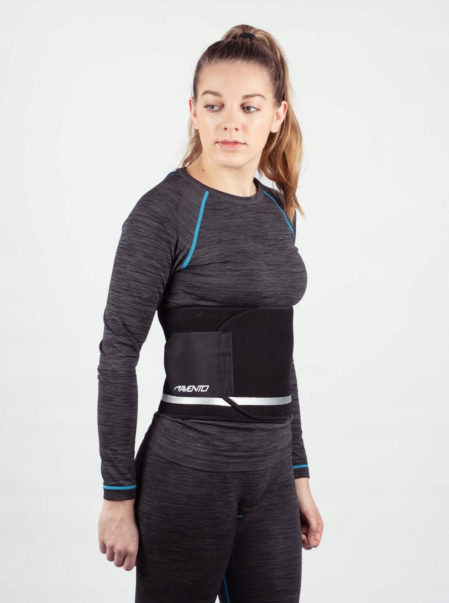 Slimming neoprene belt slimming belly wide AVENTO L/XL Manufacturer code 44SI-BLK-L/XL