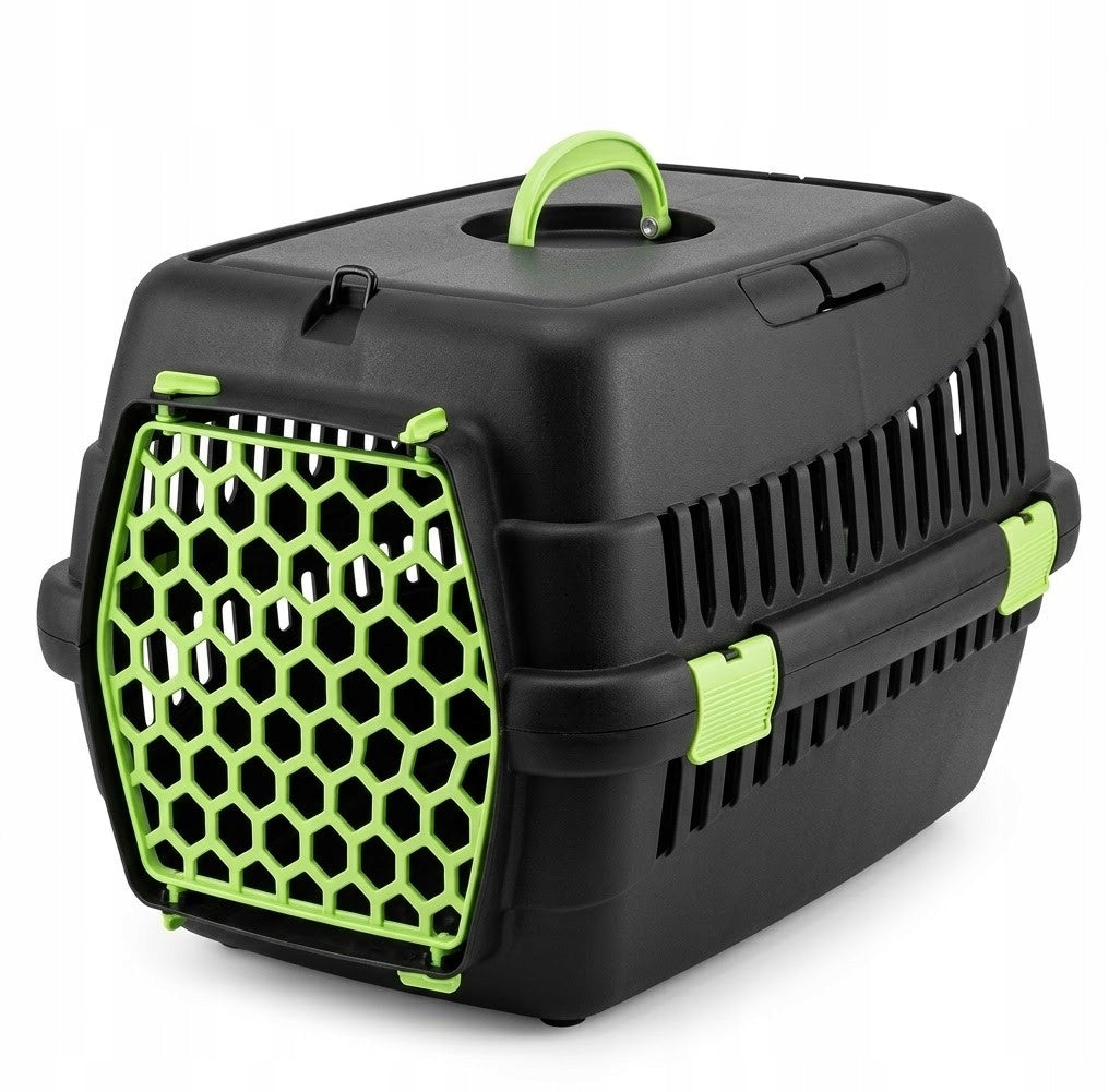 Small Animal Cat Transporter GT S 39x55x36,5cm Black and Green Strong