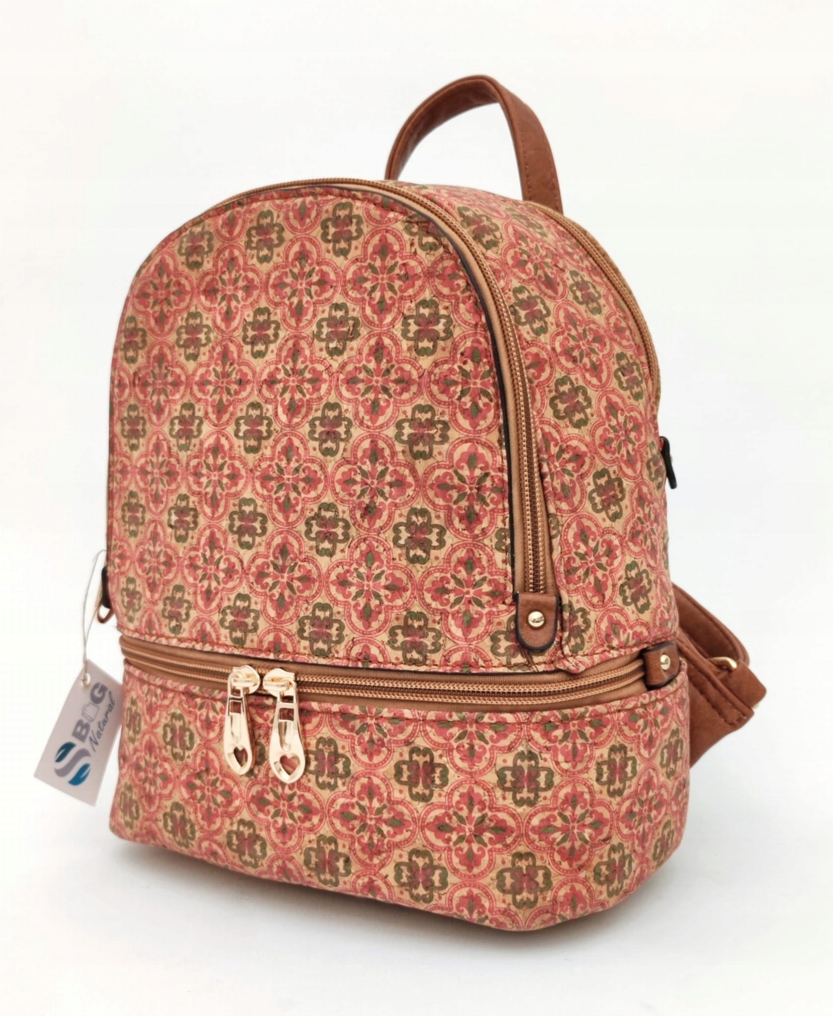 Small Backpack with Cork Women's Cork Backpack Vegan Lightweight Practical