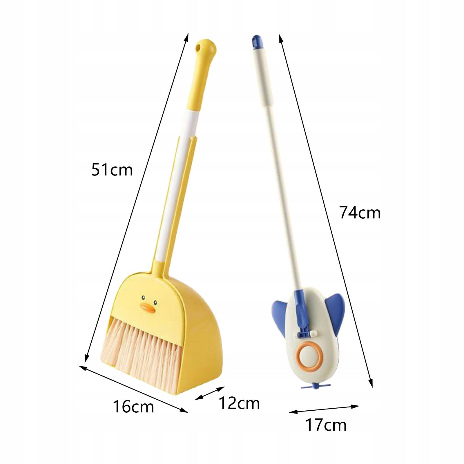 Small Broom and Dustpan Set House Cleaning Gifts Little Housekeeping Yellow Packaging status original