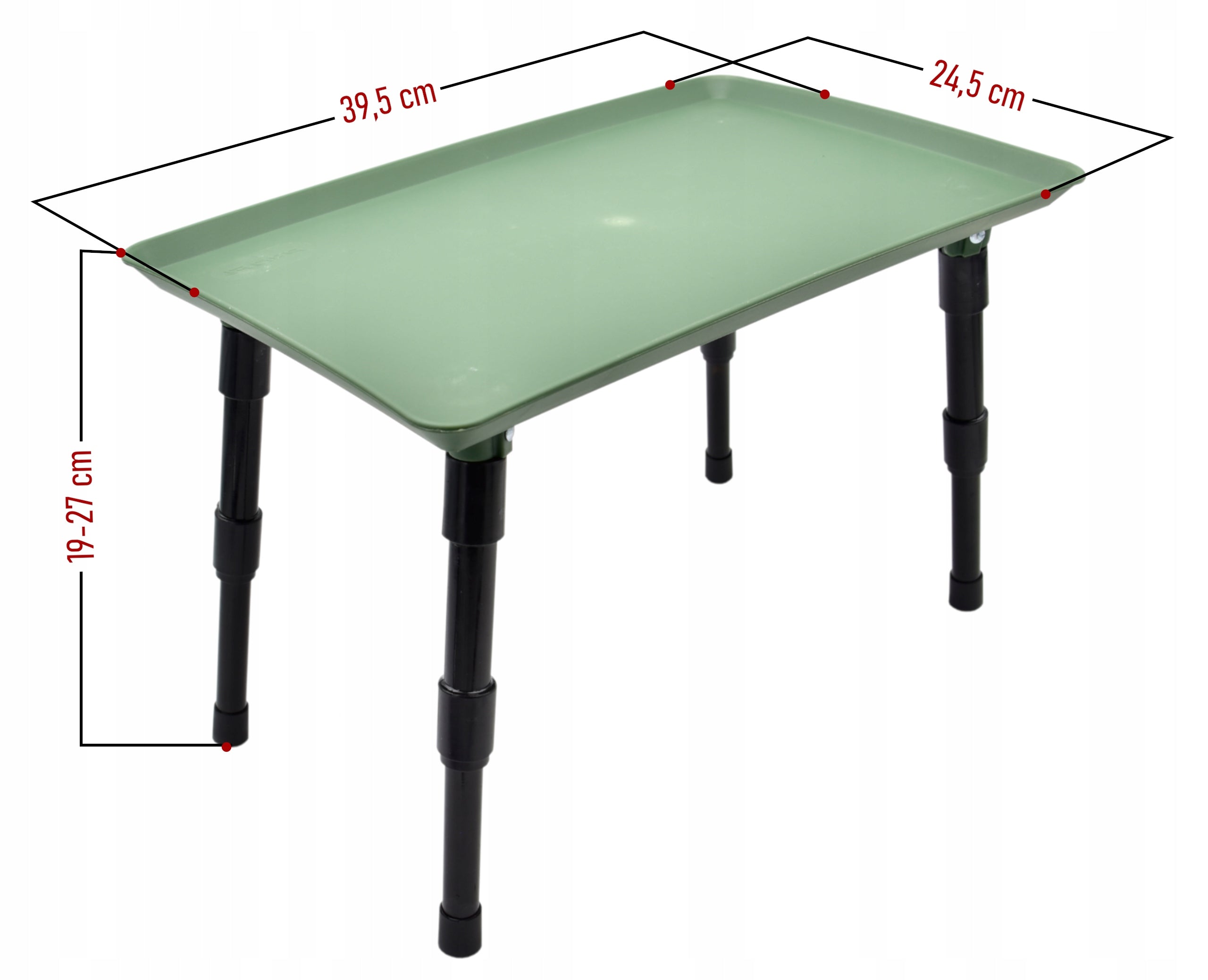 Small Camping Fishing Table Folding Top 39x24cm Adjustable Height 19-27cm Manufacturer code FL 64-67522 #39*24 - stolik