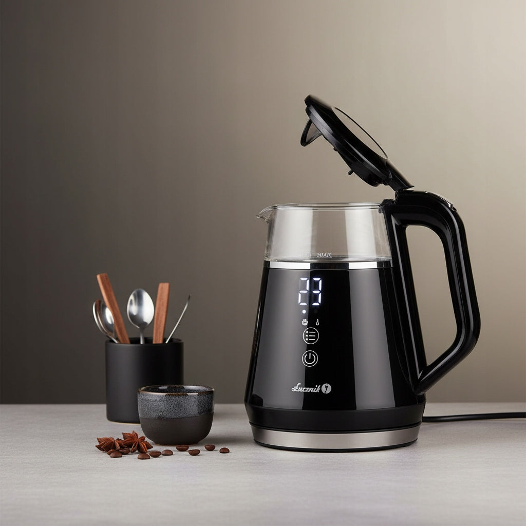 Small Electric Kettle Glass Memory Adjustable WK-2503 Compact 1l 1100W Capacity 1 l