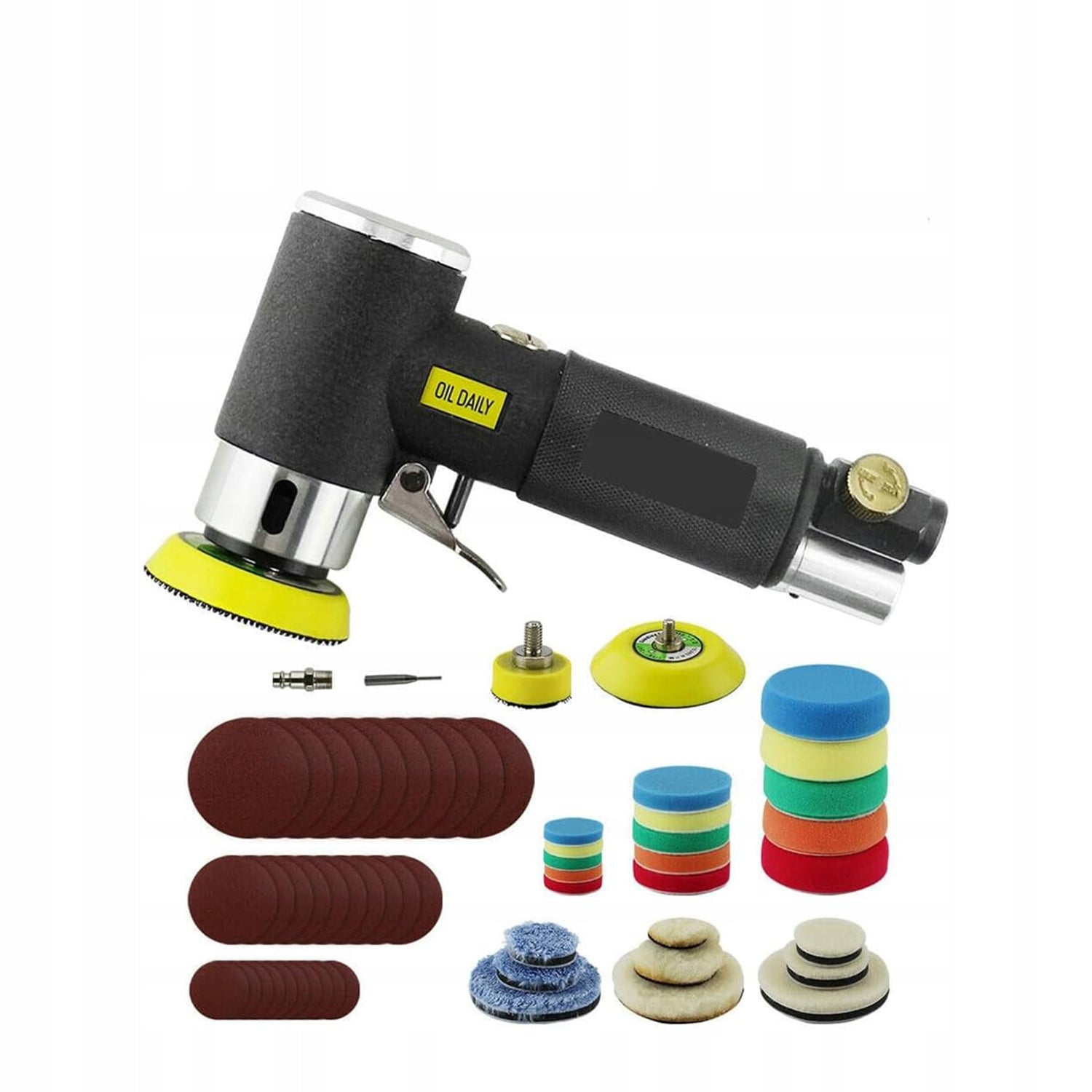 Small Mini Pneumatic Sandpaper Grinder, Black Machine