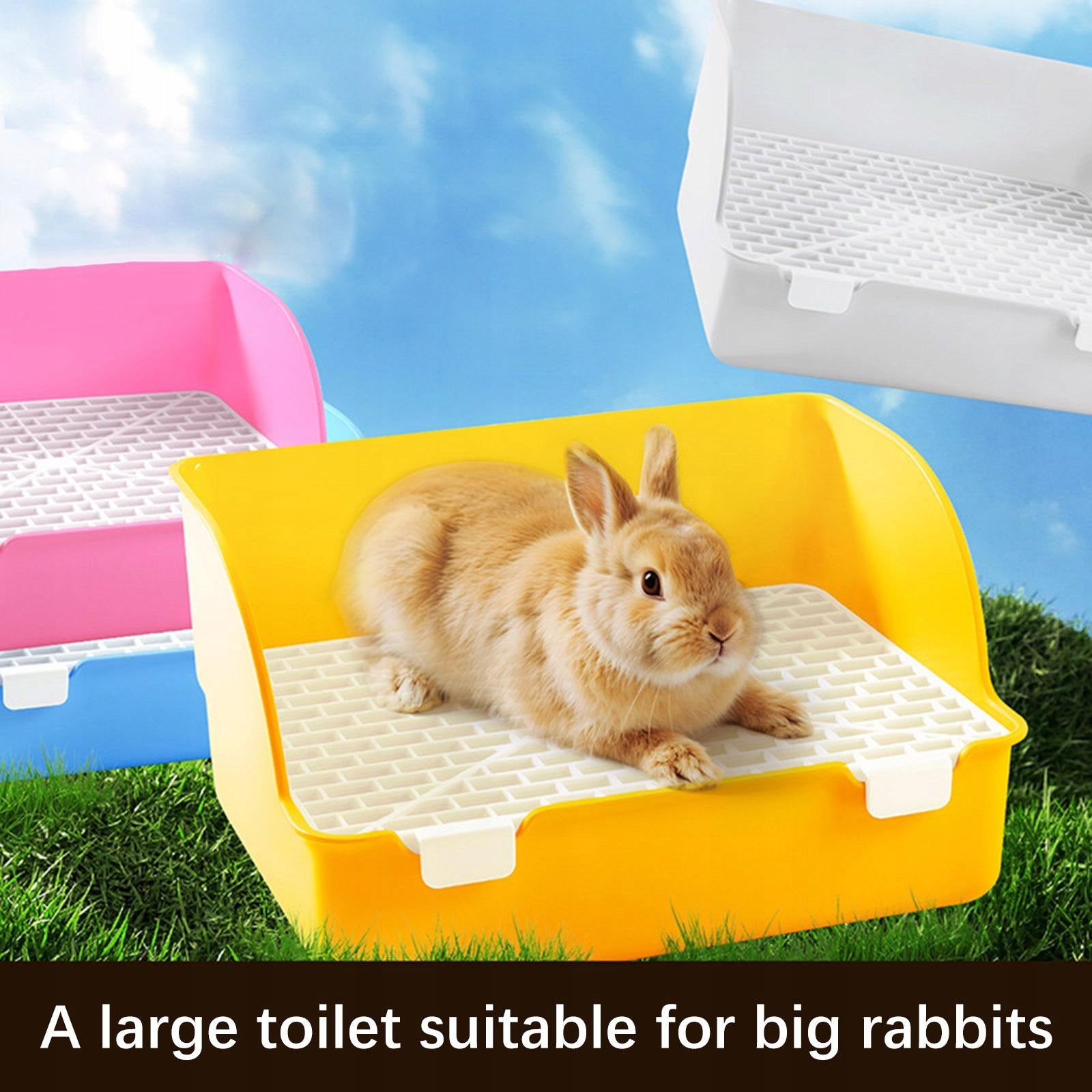 Small Rabbit Litter Box Square Cage Box Potty Trainer Bunny Potty Pink Model Rat Small Litter Box
