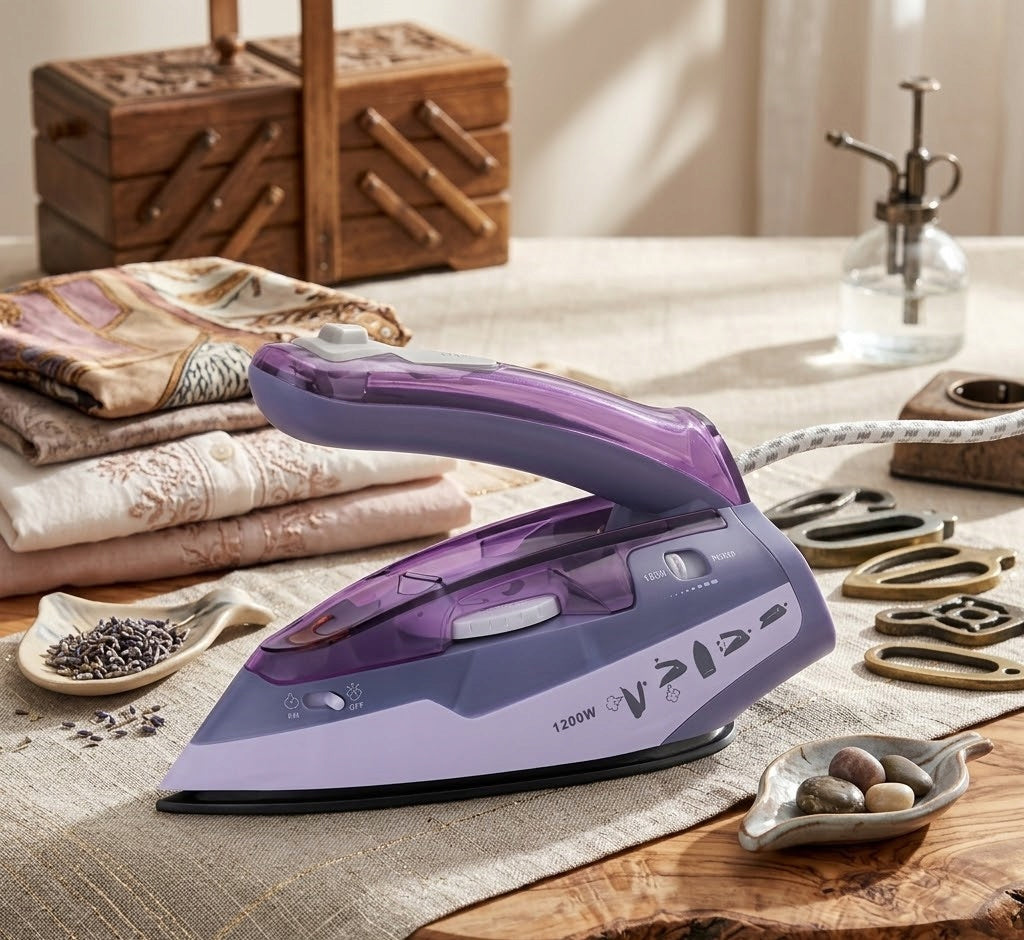 Small Tourist Iron Maestro 1100W MR-317T foldable compact 110/230V Foot type steel