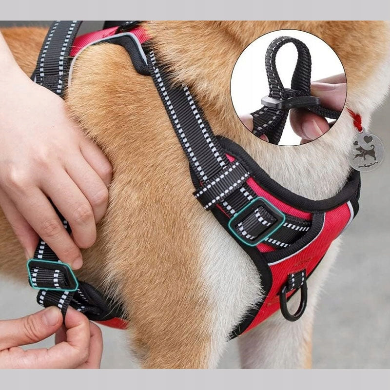 Small dog HARNESS PRESSURE-FREE red S 33-60cm Maltese York Kind walking harness