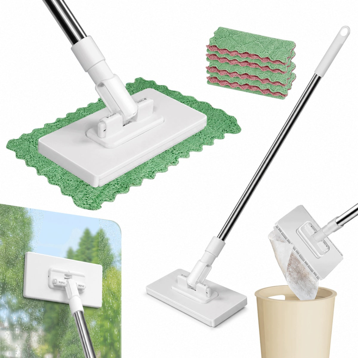 Small mop, no need to wash by hand, replace with one click