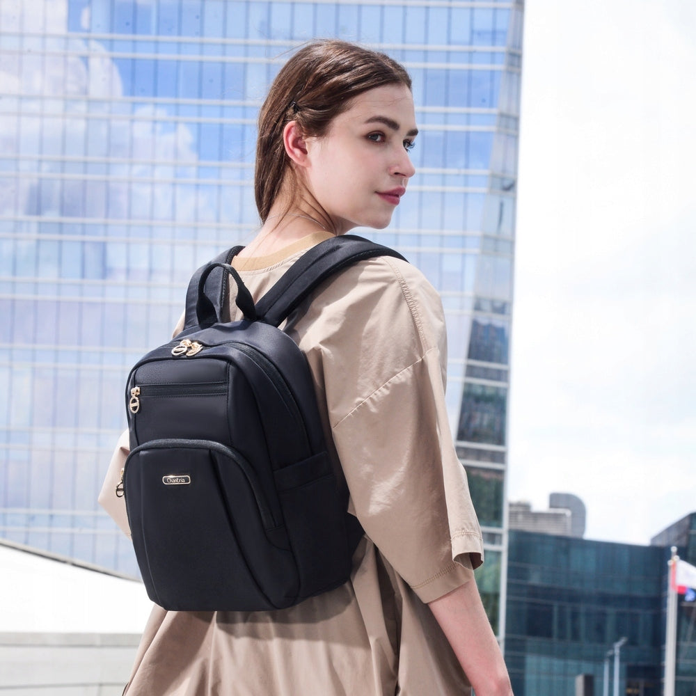 Small women's backpack Chantria CB00770 for tablet up to 13" black Brand Chantria