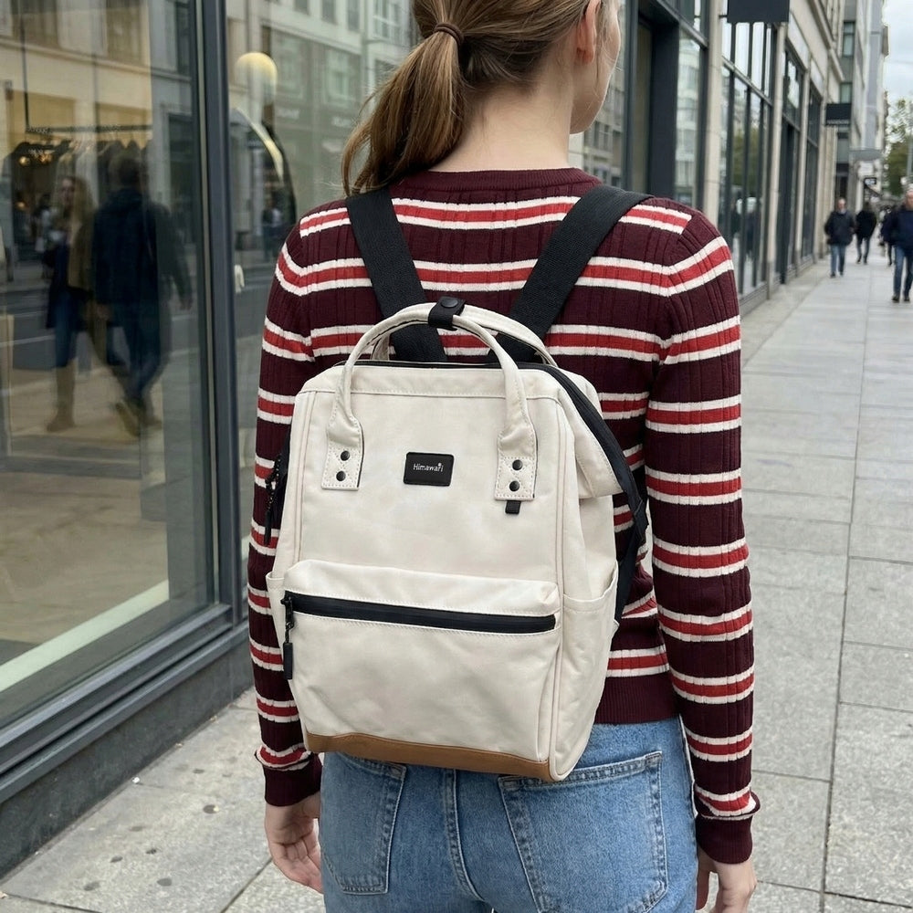 Small women's backpack Himawari 124S small 01 cream Brand Himawari
