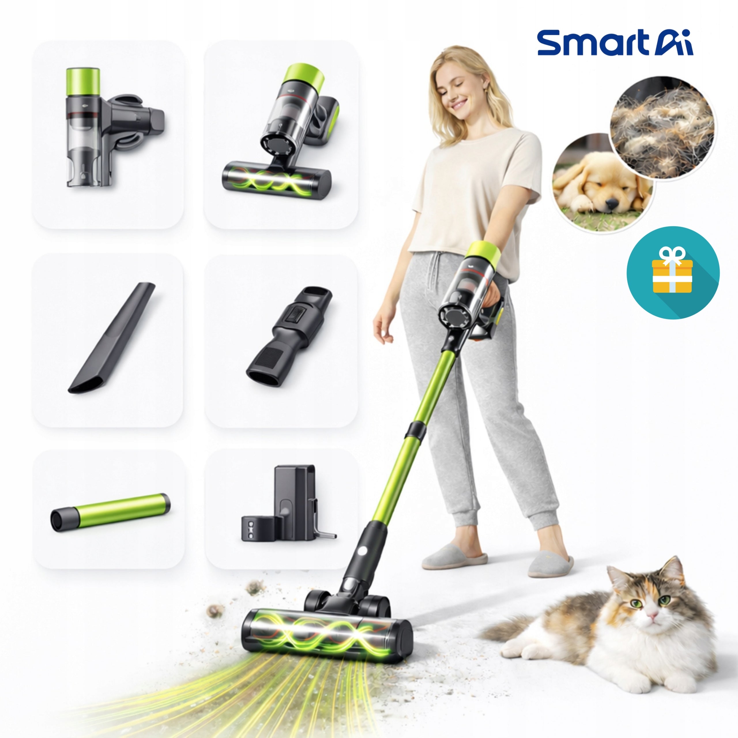 Smart Ai V6 Smart Home/Industrial Vacuum Cleaner 650W 29.6V 24000mAh 65kPa Packaging status original
