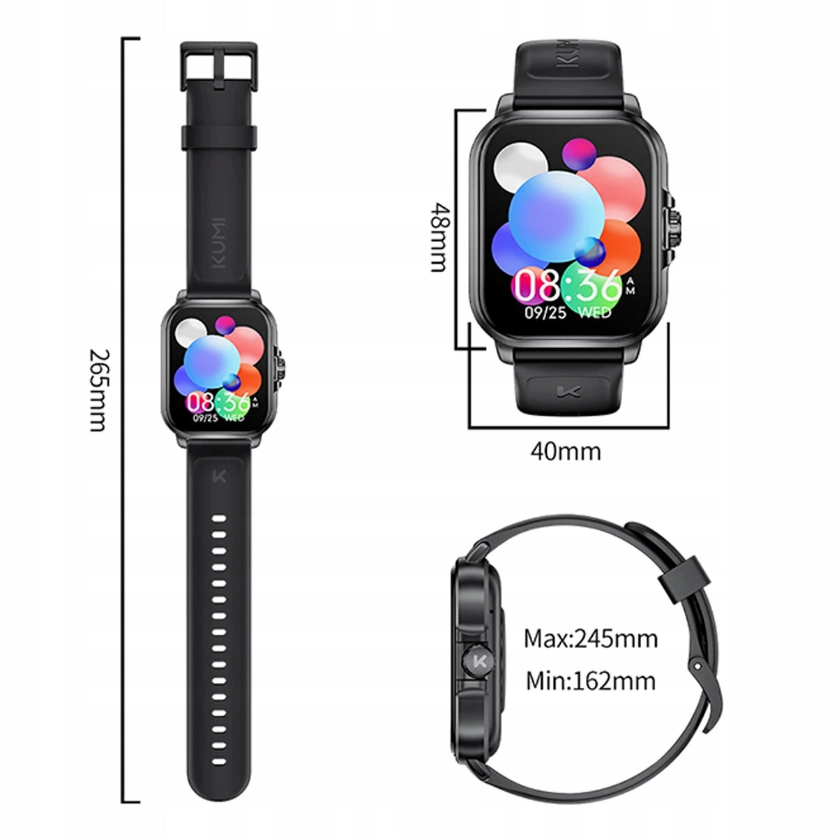 Smart Band Smartwatch Women's Water Resistant Men's Sports Watch +90 MODES Color gray