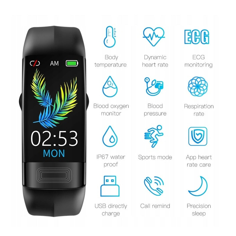 Smart ECG Band PPG Body Temperature Blood Pressure Brand no brand