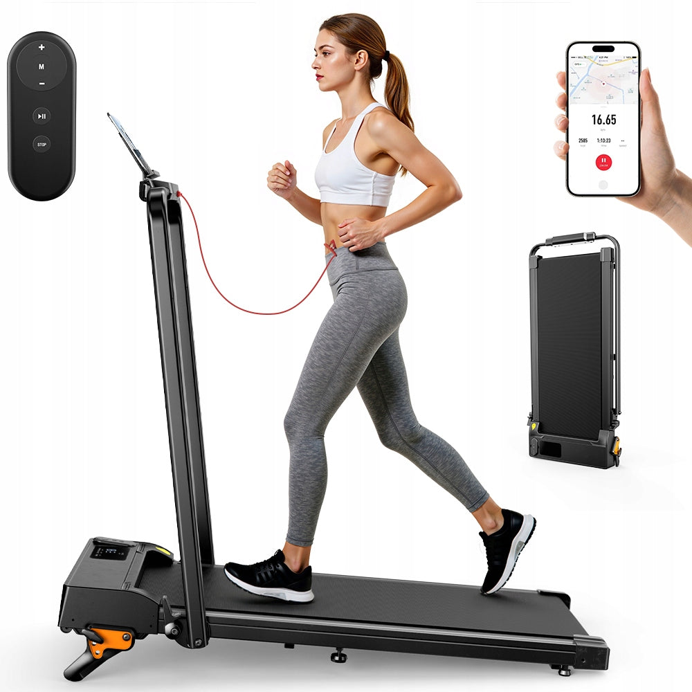 Smart Electric treadmill foldable with remote control app quiet led up to 6° 1-12KM/H