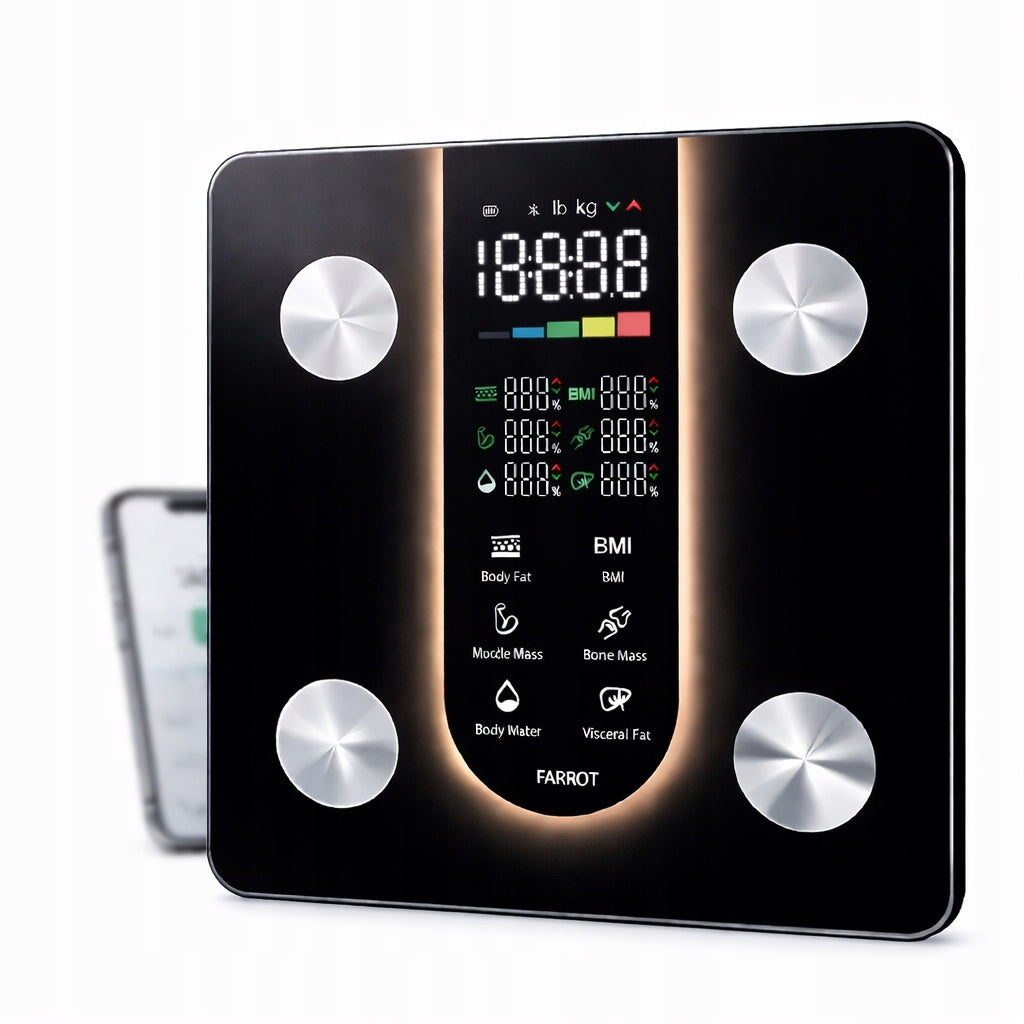 Smart Scale Body Analysis Bluetooth BMI Fat Water Muscle 180kg