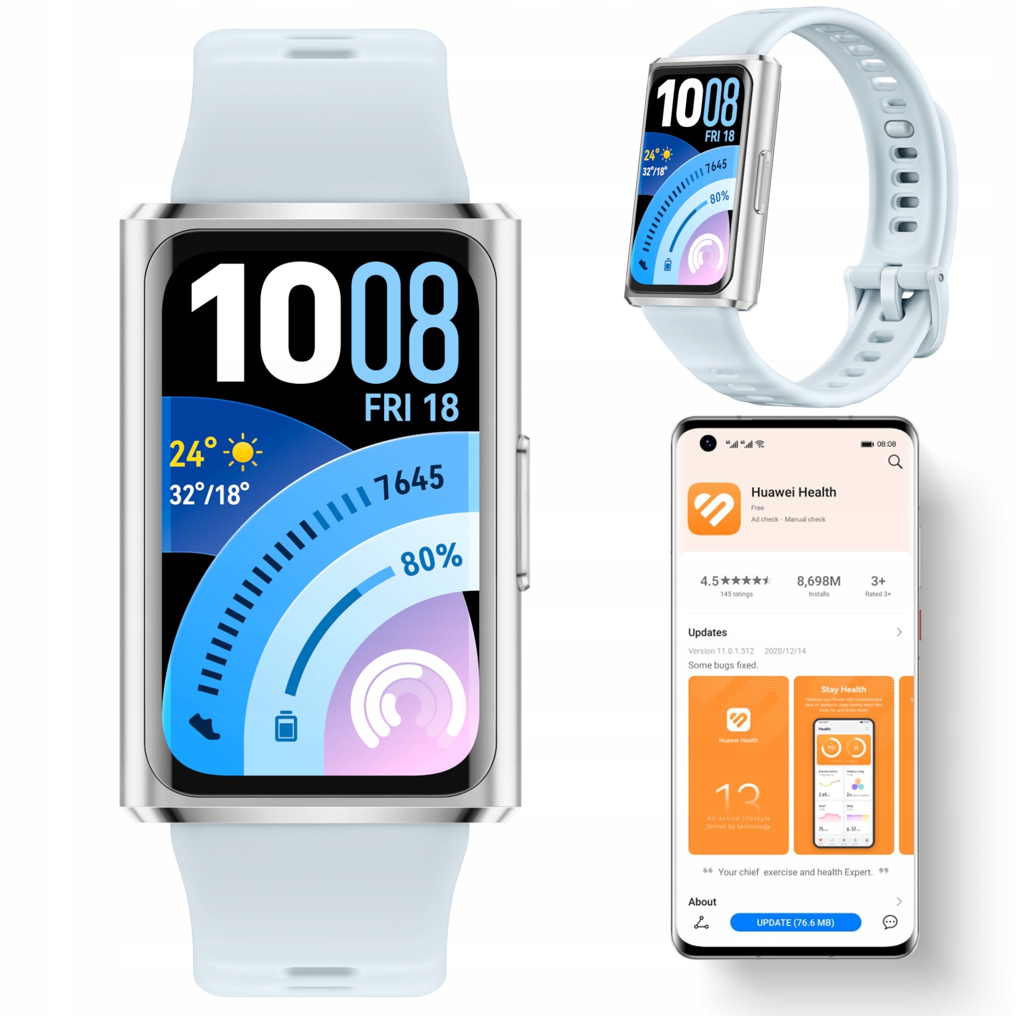 Smart Sports Band HUAWEI Band 11 Pro blue Smartwatch AMOLED