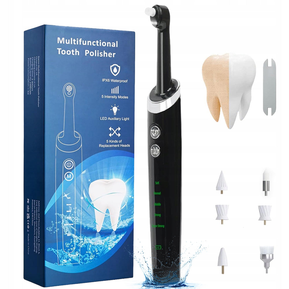 Smart Tooth Cleaner Whitens Discoloration 6 IPX6 Heads