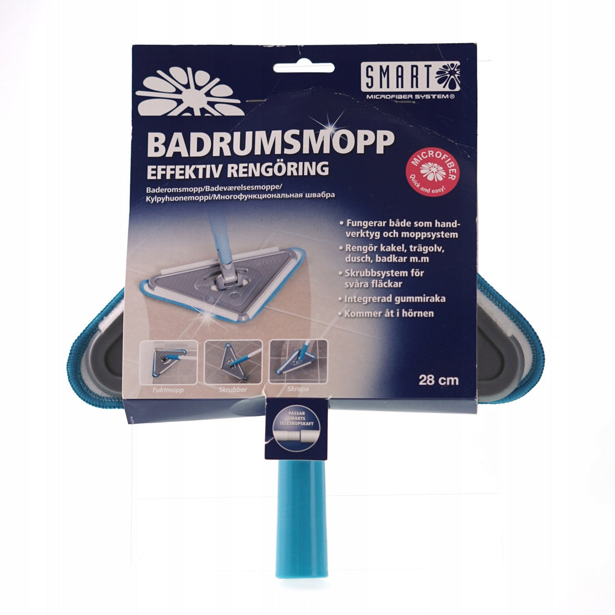 Smart - Triangular Bathroom Mop Pad - 28cm Brand Smart Microfiber System