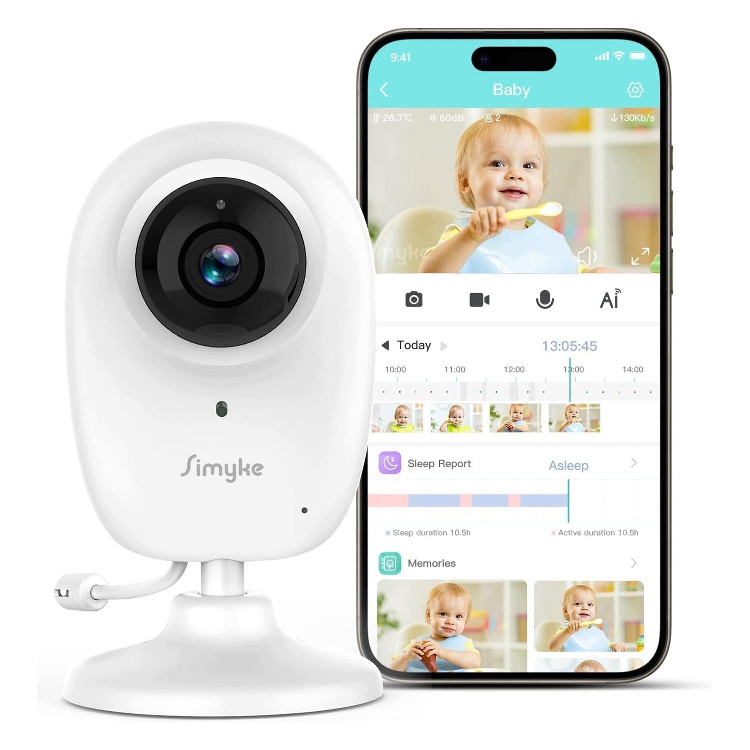 Smart Video Babyfoon 1080P - with huildetectie and night vision
