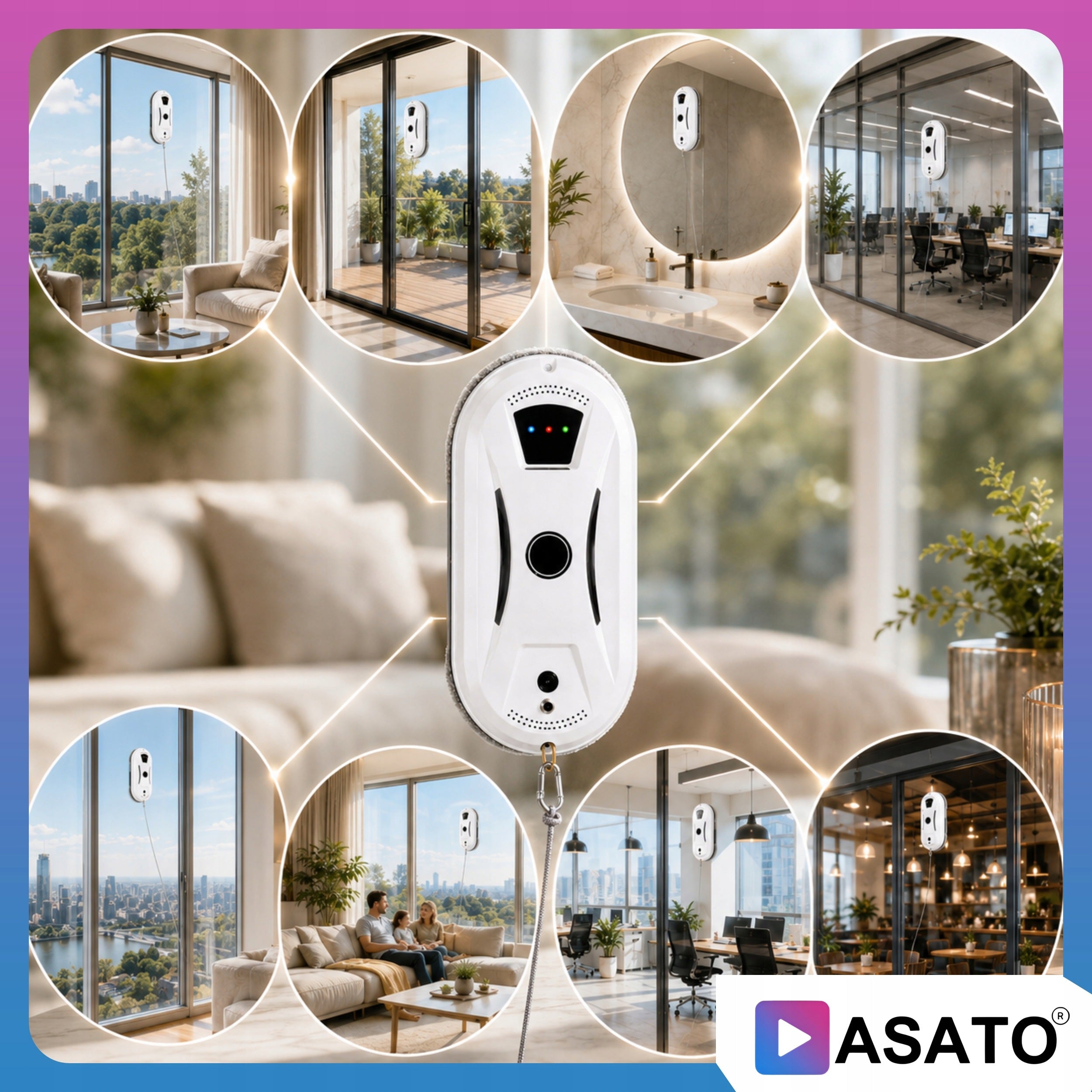 Smart Window Cleaning Robot Glass Remote Control Automatic 10 Overlays Manufacturer code Przewodowy Premium