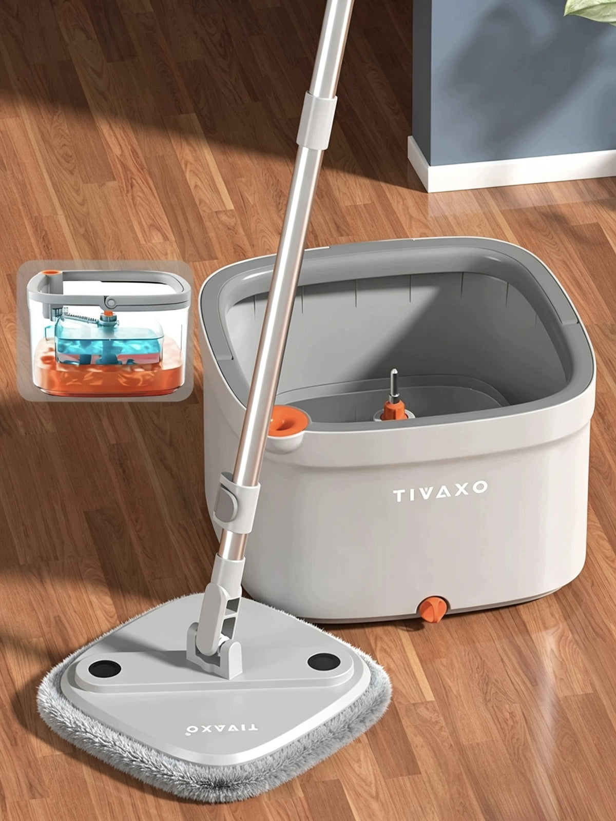 Smart flat mop with dirty and clean water separator TIVAXO M16