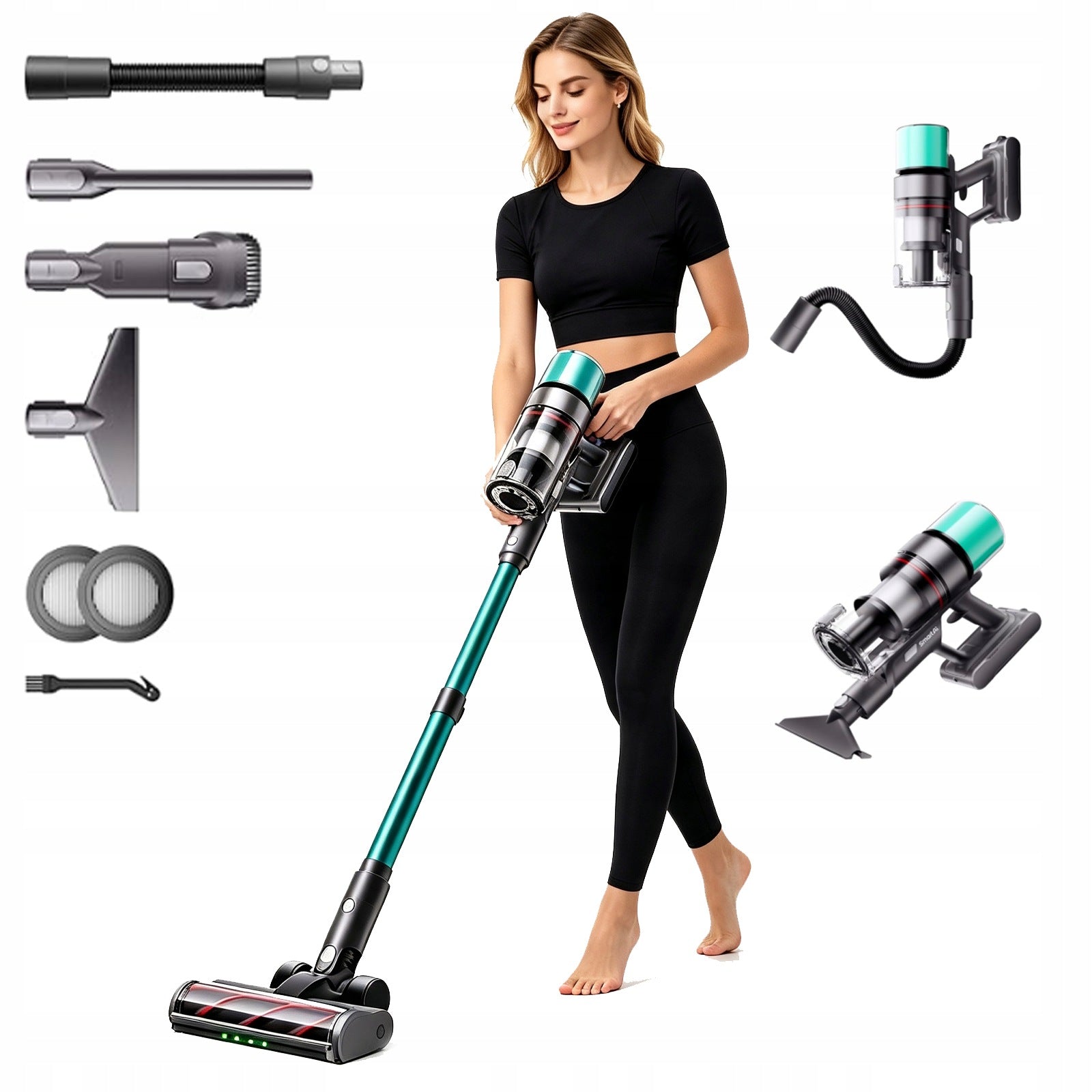 SmartAi V5 pro Vacuum Cleaner Smart Home Industry 650W 29.6V 24000mAh Blue