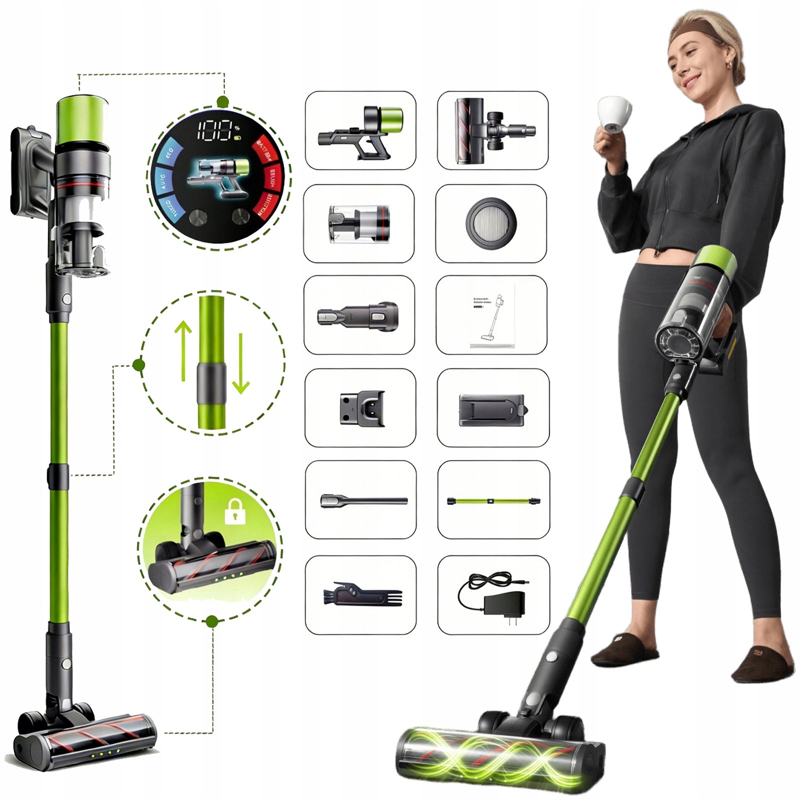 SmartAi V6 650W 24Ah 65KPa 80min EU Upright Vacuum Cleaner