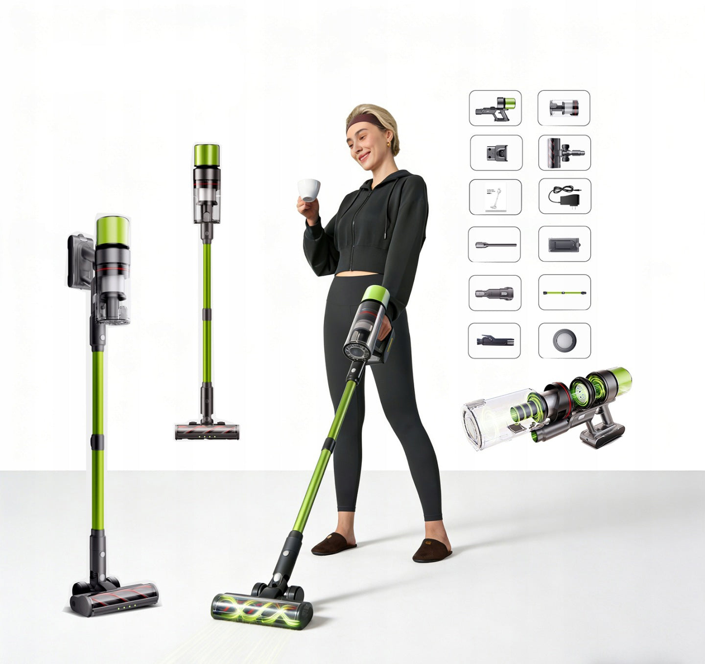 SmartAi V6 Handheld Upright Cyclone Bagless Vacuum Cleaner 650W 24000mAh 2IN1 Manufacturer code SmartAi V6 650W 24000mAh Odkurzacz ręczny