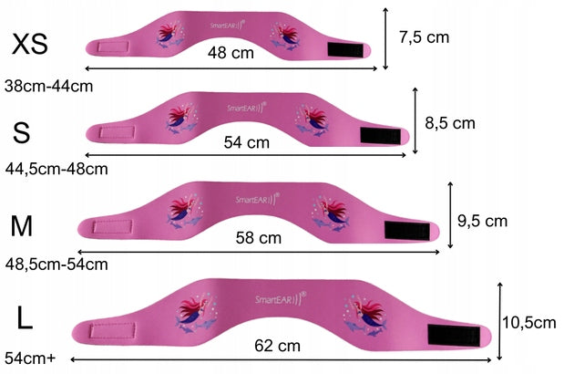 SmartEar protective swimming ear band neoprene pink XS Medical device no