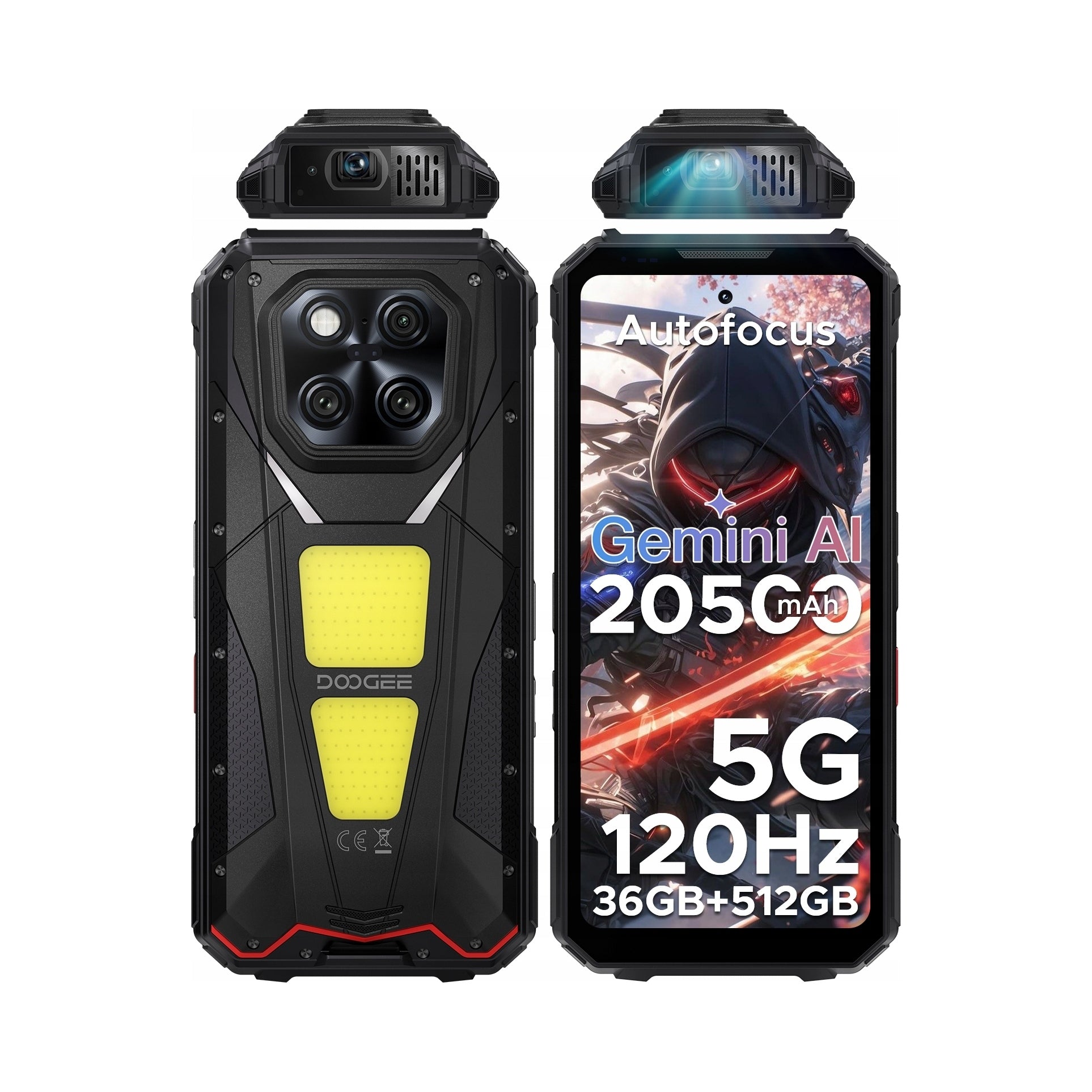 Smartfon Pancerny 5G DOOGEE VMAXPLAY 36+512GB 20500mAh/120Hz/NFC/Dual LED