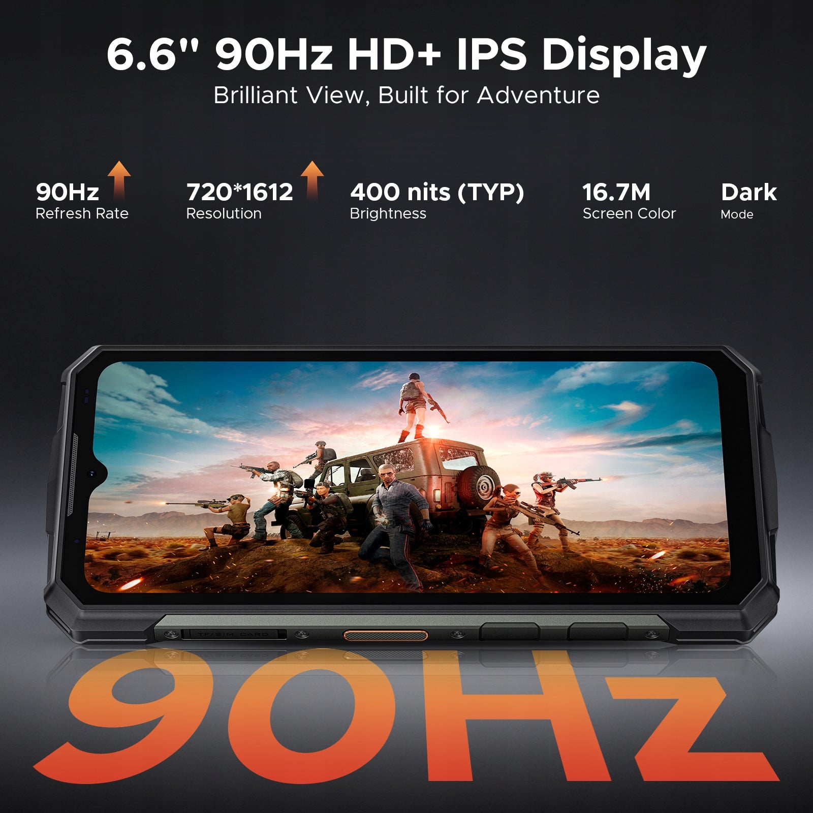 Smartfon Pancerny Android DOOGEE FIRE5UlTRA 8+256G 13000mAh 2SIM/NFC/1200LM Manufacturer code FIRE5Ultra-ORANGE