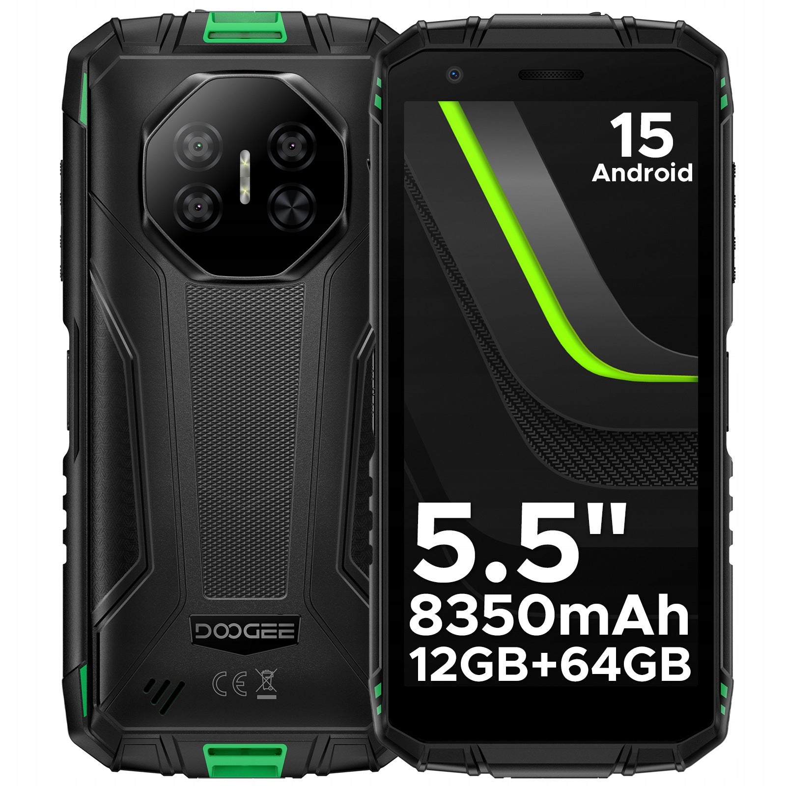 Smartfon Pancerny Android DOOGEE Fire3 8350mAh 12GB+64GB 5.5"IPS IP69K/NFC